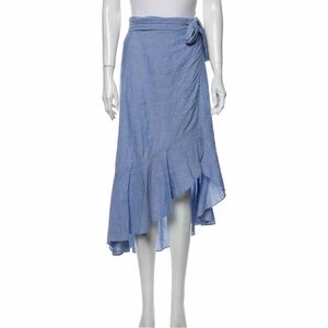 Intermix Blue Asymmetrical Wrap Skirt Size P